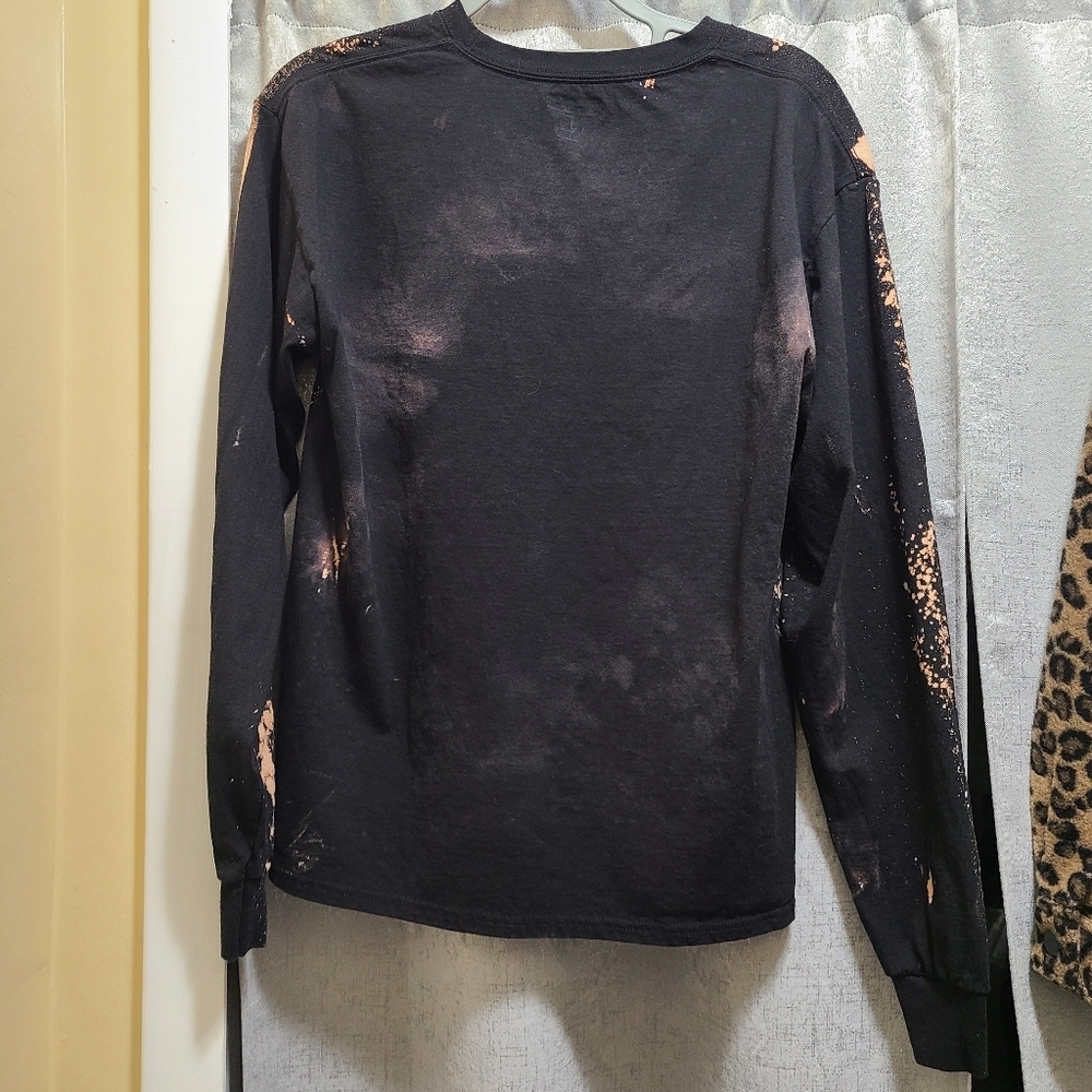 Halloween Acid Wash Skull black long sleeved shirt by‎ CHAMPION SIZE M - Picture 2 of 9